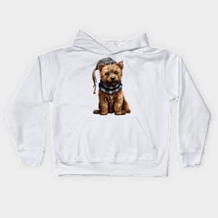 Winter Cairn Terrier Dog Kids Hoodie